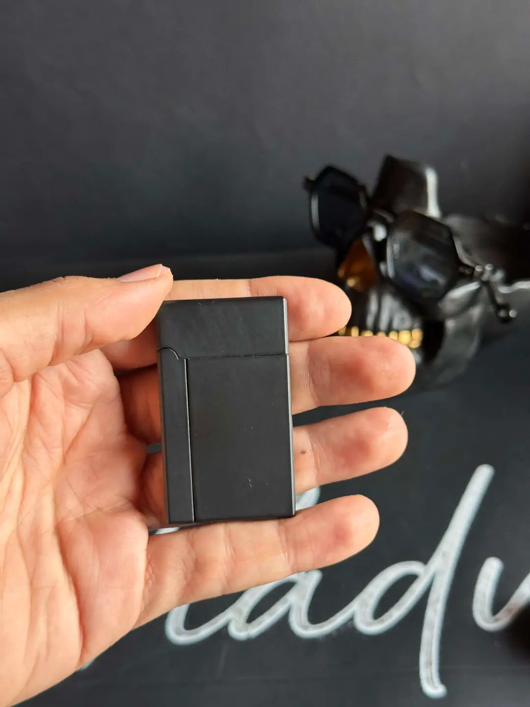 Black playing card lighter