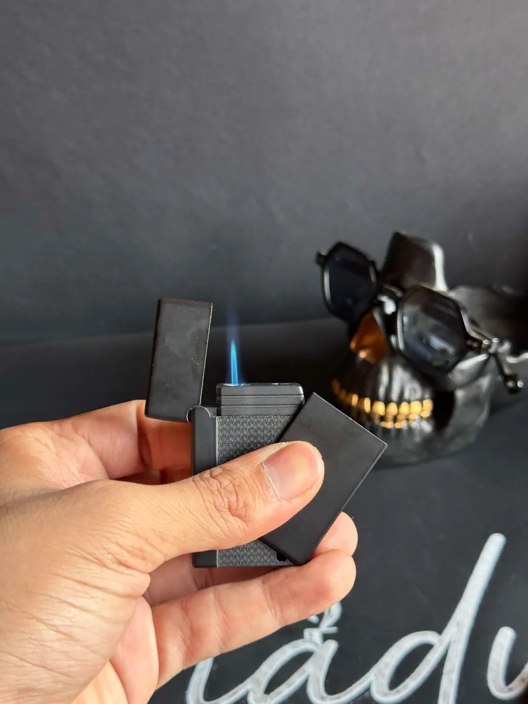 Black playing card lighter